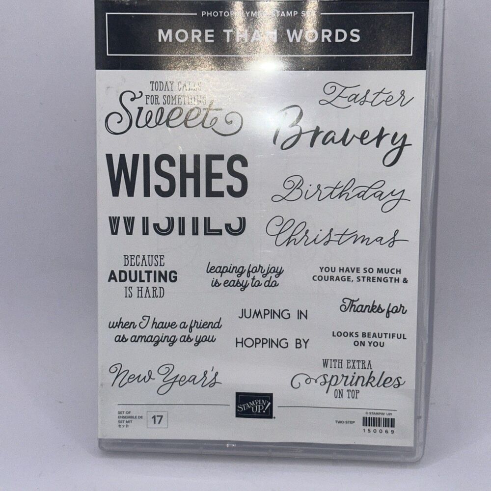 MORE THAN WORDS - Photopolymer STAMPIN' UP RUBBER STAMP SET 150069 sentiments